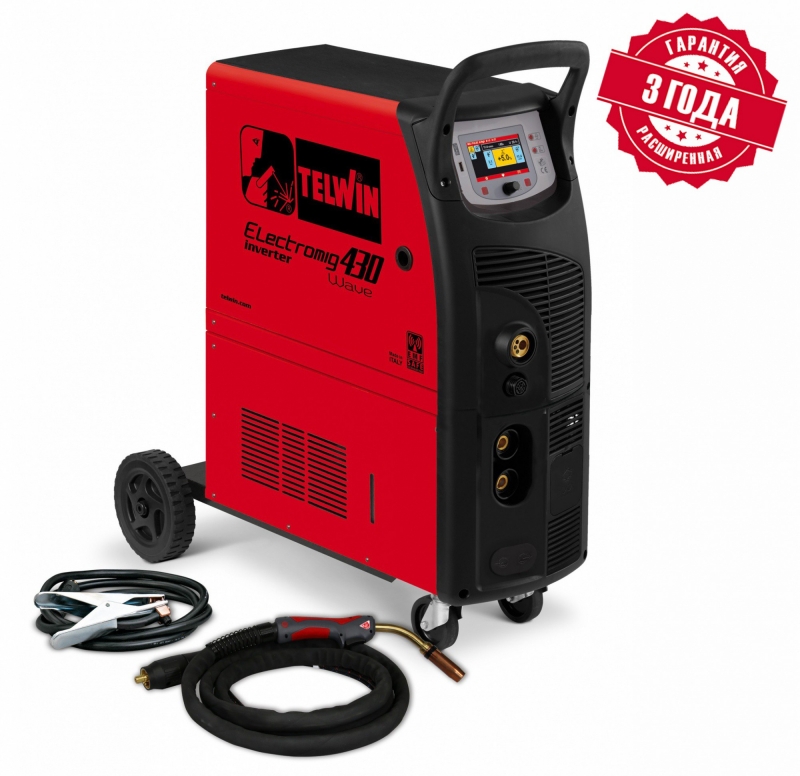 ELECTROMIG 430 WAVE AQUA 400 V+ACC в комплекте (816254) Telwin Сварочный полуавтомат ELECTROMIG 430 WAVE AQUA 400 V+ACC

