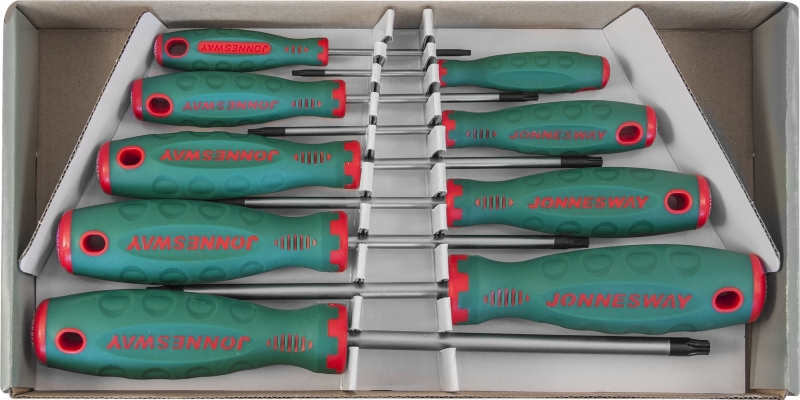 Набор отверток стержневых TORX® ANTI-SLIP GRIP, 9 предметов JONNESWAY D71T109S