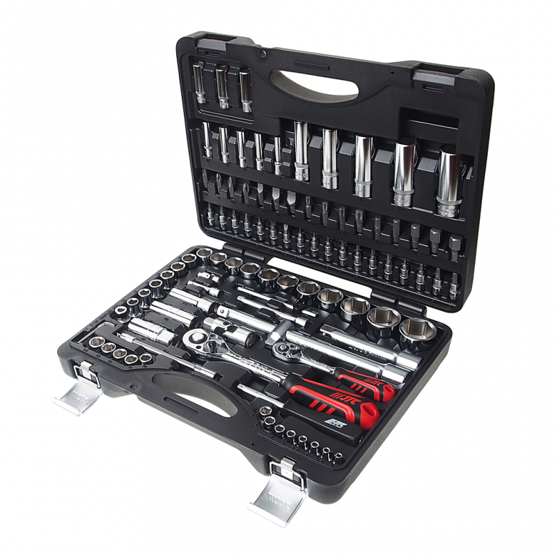 Набор головок торцевых и бит 1/4,1/2 6-ти гранных 96 предметов в кейсе JTC JTC-H096B