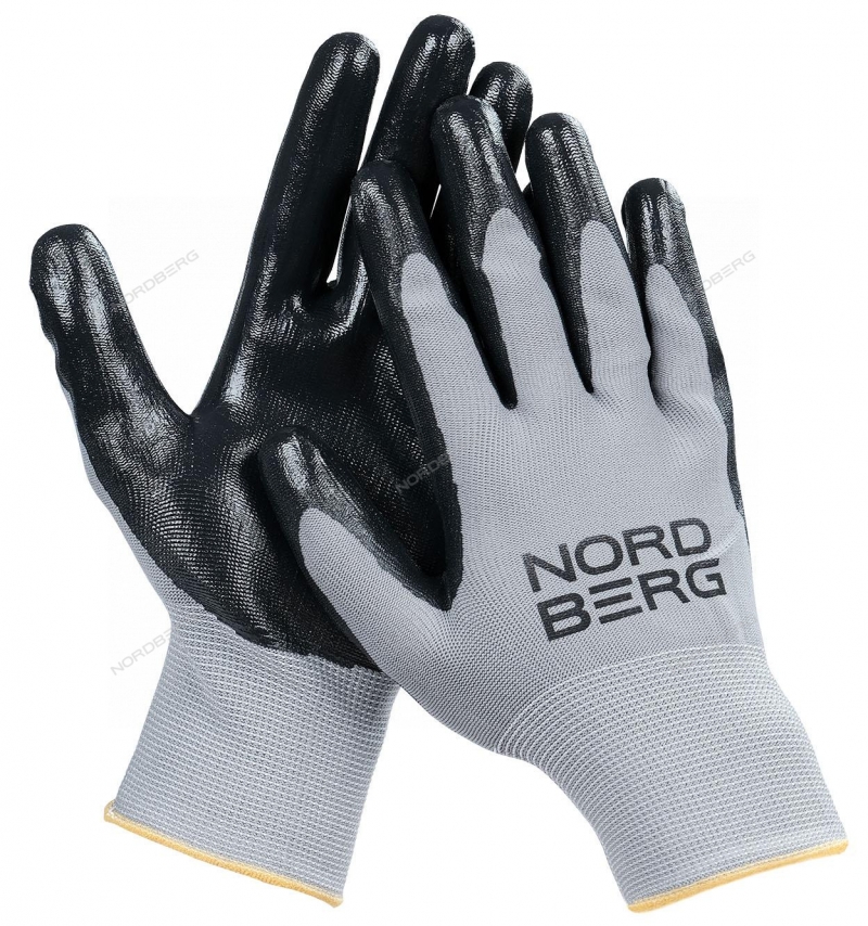 Перчатки полиэфирные 15 класс серая основа/ черное покрытие NORDBERG NORDBERG NPG1508GB